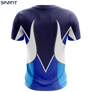 Chemises de golf à manches courtes pour hommes SPOFIT, imprimées par sublimation, séchage rapide, respirantes, design sportif, bleu, blanc, marine, jersey à blocs - Product Image 4