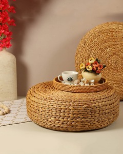 Cojín de junco marino personalizable, superventas, tejido a mano, taburete de diseño bohemio vintage, otomana de jacinto de agua, proveedor vietnamita - Product Image 1