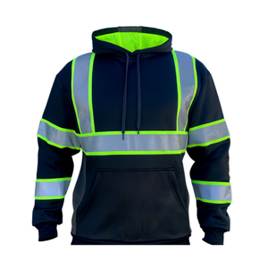 เสื้อฮู้ดสะท้อนแสง Hi Vis สำหรับผู้ชาย เสื้อแจ็คเก็ตนิรภัยสำหรับทำงาน ระบายอากาศได้ดี ผลิตจากโพลีเอสเตอร์ เหมาะสำหรับใส่ลำลองกลางแจ้งในฤดูใบไม้ร่วง ทรงปกติ - Product Image 3