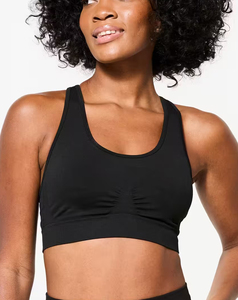 Soutien-gorge de yoga sans couture en maille pour femme, maintien élevé, logo frontal uni, couleur personnalisable, vêtements de sport de haute qualité, prix abordable, faible MOQ - Product Image 2