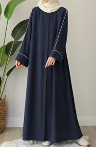 Luxury Black Open Front <b>Abaya</b> with Elegant Contrast Trim and Functional Pockets | Premium Modest Islamic Wear for <b>Women</b> - Product Image 5