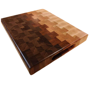 Planche à découper carrée en bois massif Vitalucks, naturelle et biologique, avec poignée et rainure pour les jus - Product Image 5