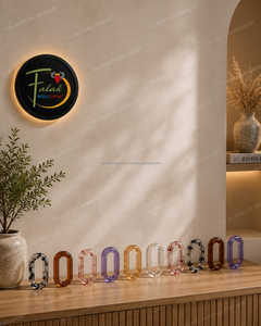 งานฝีมือตกแต่งผนังอะคริลิคแบบโมเดิร์น  โซ่เชื่อมต่อแบบกำหนดเอง ของตกแต่งบ้านเรซิ่นแบบด้านน่ารัก สำหรับเทศกาล Diwali - Product Image 6