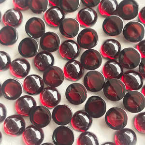 Lot de pierres précieuses calibrées en grenat rouge naturel, cabochons ronds à dos plat, 8mm 10mm, pour la fabrication de bijoux, fournisseur d'usine - Product Image 1