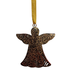 Ornement d'ange vintage suspendu personnalisé pour arbre de Noël, petit pendentif en métal, design moderne en fer pour décoration murale - Product Image 1