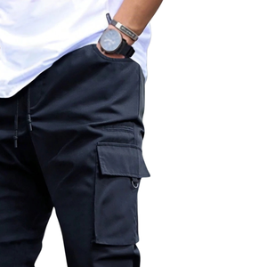 Custom Mens Cargo Jogger Pants 100% Cotton Canvas Casual Multi Pocket Drawstring Waist Outdoor Work Wear Comfort Fit - Product Image 4