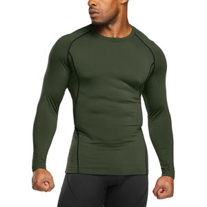 High Quality Solid Color <b>Compression</b> <b>Shirt</b> for <b>Men</b> Performance Stretch Gym Sports Wear Regular Fit Quick Dry Breathable - Product Image 1