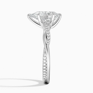 Bague pour femme en argent massif avec moissanite poire unique et motif croisé, idéale pour les occasions sociales et les fêtes - Product Image 2