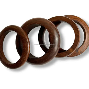 Polished Classic <b>Wooden</b> <b>Bangles</b> Set for Women | Standard Size Natural Finish Eco Friendly Bracelets for Daily Use and Gifting - Product Image 2