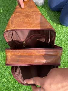 พรีเมี่ยมคุณภาพสูงสไตล์ตะวันตกหนังครัวกระเป๋าเป้สะพายหลังเดินทางอเนกประสงค์ทําด้วยมือหนังเต็มเม็ดโรงเรียนเป้ - Product Image 6