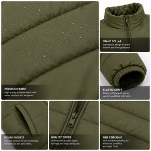 Chaquetas Acolchadas de Invierno para Hombre, Cuello Alto, Manga Larga, Estilo Urbano, Ropa de Abrigo Casual de Invierno, Venta al Por Mayor, OEM B2B USA - Product Image 5