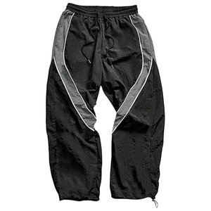 Rainbow <b>Spray</b> ODM/OEM Men's Lightweight Contrast Colorblock Print Elastic Waist Loose Canvas Nylon Track Sweatpants Windbreaker - Product Image 1
