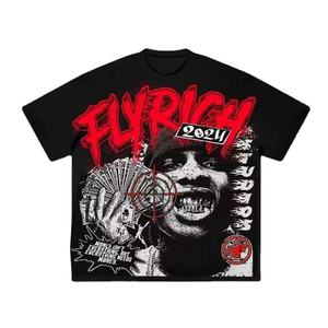Camiseta Premium para Hombre, Personalizada con Estampado FLY RICH, Corte Holgado, Estilo Urbano, Informal, 100% Algodón Jersey - Product Image 2