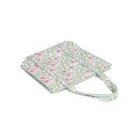 Bolsa de Mano Acolchada de Algodón, Hecha a Mano, Resistente, Ligera, Ecológica, Lavable, con Estampado de Bloques, Reversible, Abierta, para Otoño e Invierno