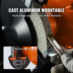 Amoladora de Banco Industrial de 6 Pulgadas de Una Velocidad con Motor sin Escobillas de 2.1A, 3550 RPM, Muela Abrasiva de Grano 36/80 - Product Image 5