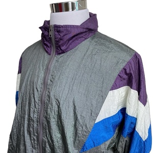 <b>Windbreaker</b> <b>Jacket</b> Multi Color <b>Nylon</b> Crinkle Colorblock Anorak <b>Jacket</b> Men <b>Blank</b> Waterproof Crinkle Fabric Sports Anorak <b>Jacket</b> - Product Image 2