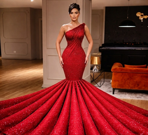 Vestido de noche de lujo con lentejuelas y corte de pez |   Elegante Vestido Formal con Silueta de Sirena, Vestido Ajustado Tipo Trompeta para Galas y Bodas - Product Image 2