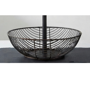 Panier à fruits moderne en fil métallique, empilable, à deux niveaux, avec poignée, pour le rangement de la cuisine - Product Image 4