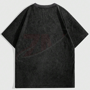 เสื้อยืดโอเวอร์ไซส์สีดำสำหรับผู้ชาย พิมพ์ลายผีเสื้อสีทองและดวงจันทร์ แขนสั้น สไตล์ลำลอง สตรีทแวร์ ผ้าคอตตอนเจอร์ซีย์ คอกลม - Product Image 2