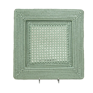 Assiette de présentation en rotin rose avec bordure dorée pour occasions spéciales, forme de fleur - Product Image 4