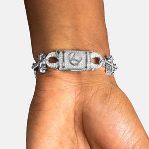 Luxury 925 Silver Rhodium Plated Cross <b>Infinity</b> Diamond <b>Bracelet</b> Unisex Everyday Wear Chain Link Design - Product Image 3