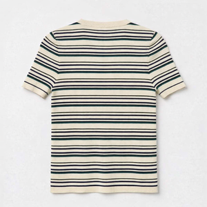 Camiseta de Algodón Preencogida a Rayas, Corte Clásico, Ropa Transpirable de Verano, Camiseta Sublimada Transpirable al por Mayor, Lisa o Estampada - Product Image 6