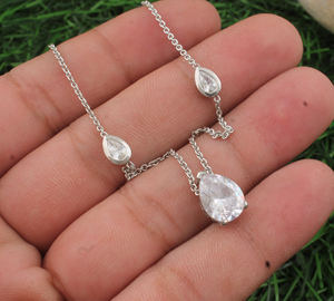 Collar de Lujo de Plata de Ley 925 Chapado en Platino con Circonita Cúbica Vintage, Grado AAA, Solitario, Unisex, para Boda, Joyería Nupcial - Product Image 2