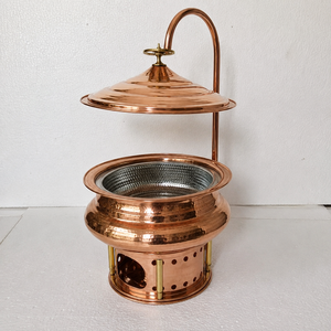 Calentador de Comida Tipo Chafing Dish de Cobre con Tapa, Interior de Acero Inoxidable Martillado, Servidor de Buffet para Catering, Hoteles y Restaurantes, OEM ODM - Product Image 2