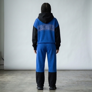 Conjunto Deportivo de Sudadera con Capucha y Pantalones Jogger para Mujer, Color Azul y Negro, Estilo Casual Urbano - Product Image 2