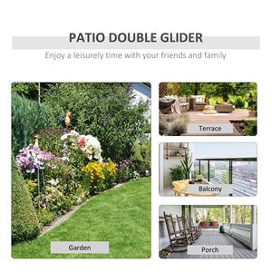 Sedia a dondolo da esterno a 2 posti con tavolino, design traspirante per veranda e giardino, ideale per il giardino di casa, per donna - Product Image 6