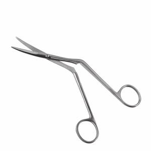Ciseaux nasaux courbés Heymann de qualité supérieure - Ciseaux chirurgicaux ORL réutilisables en acier inoxydable pour rhinoplastie, turbinat, septum, septoplastie - Product Image 2