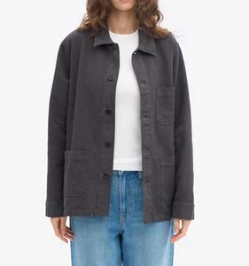 เสื้อแจ็คเก็ตผ้าฝ้ายทรงโอเวอร์ไซส์สำหรับทุกเพศ เหมาะสำหรับทำงาน สวมใส่สบาย ระบายอากาศได้ดี เนื้อผ้าหนา ทนทาน พร้อมกระเป๋า - Product Image 2