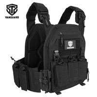 Gilet tactique modulaire multifonctionnel OEM en polyester noir, système MOLLE, résistant à l'eau, pour la chasse et les sports de plein air
