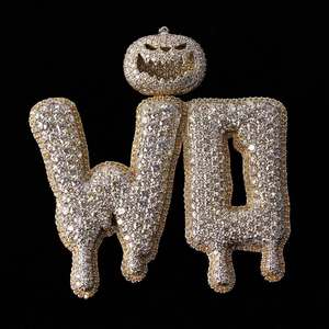 Colgante de Moissanita Personalizado con Iniciales Estilo Hip Hop, Plata de Ley 925, Unisex, para Fiesta - Product Image 3