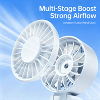 Nouveau mini ventilateur sans pales rechargeable - Pliable, portable, avec moteur sans balais USB-C, 4 vitesses, alimenté par batterie pour usage extérieur