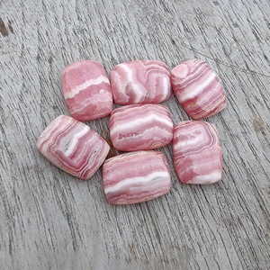 Natural Rhodochrosite <b>Cushion</b> Rectangle Cabochon, Flat <b>Back</b> Calibrated Pink Loose Gemstone - Product Image 3
