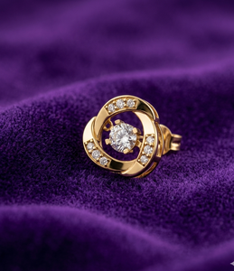 Pendientes de Aro de Oro Sólido de 14K y 18K con Diamantes - Corte Redondo Brillante, Elegantes para Uso Diario, Joyería, Aros, Pendientes Colgantes - Product Image 2