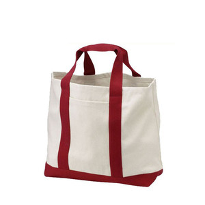 Bolsa de Mano Personalizable de Poliéster/Algodón para Barco, Asas Rojas, Base Resistente al Agua, Diseño Impreso a la Moda, Regalo Promocional - Product Image 4