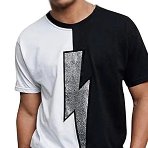 Camiseta de hombre 100% algodón, transpirable, de corte holgado, con pedrería, logotipo personalizado impreso, venta al por mayor. - Product Image 6