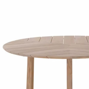 Table à manger sur piétement en teck massif, style minimaliste moderne, résistante à l'eau, écologique, fabriquée à la main pour usage commercial et résidentiel - Product Image 4