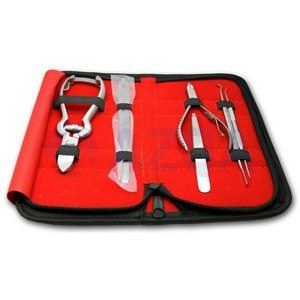Juego de herramientas de podología de acero inoxidable de primera calidad con cortaúñas, pinzas, limas e instrumentos para el cuidado de los pies - Product Image 6