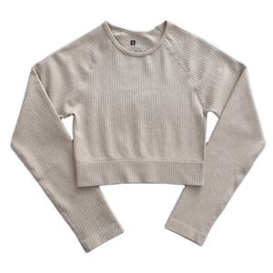 Logotipo del cliente, ropa de gimnasio, entrenamiento, manga larga, 3 piezas, ropa deportiva sin costuras, conjunto de Yoga morado, traje deportivo para mujer - Product Image 5