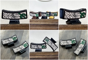 Pinza para el pelo de cuero vacuno occidental hecha a mano con diseño floral de cactus, pasador de cuero genuino, accesorio para el pelo estilo vaquera boho - Product Image 3