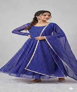 NUEVA COLECCIÓN Vestido de Trabajo para Mujer en Tela Georgette de Algodón con Estampado y Dupatta, Ropa Festiva, Precio al por Mayor, Prenda Étnica, Multicolor - Product Image 2