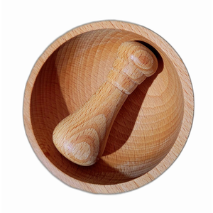 Mortero y Pilón de Madera Natural para Moler Especias y Hierbas, Herramienta Tradicional de Cocina, Manual, 122 - Product Image 4