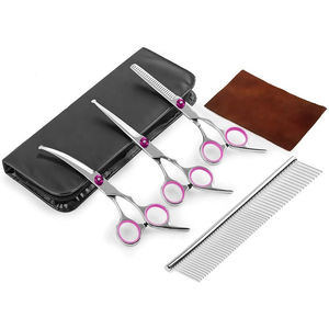Kit de ciseaux de coiffure et de toilettage pour animaux de compagnie, 6 pouces, roses, à pointe ronde, sécurisés, pour la coupe des cheveux - Product Image 3