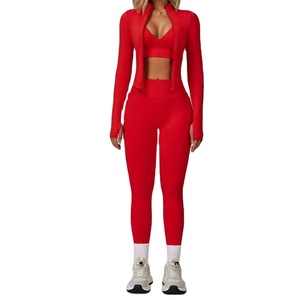 Women High Waist <b>Yoga</b> Shorts Leggings With Front Logo 5 Piece Gym <b>Yoga</b> Set Long Sleeve Zip <b>Jacket</b> And Fitness <b>Yoga</b> Set For Women - Product Image 5