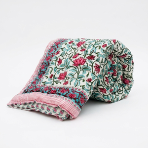 Cotton Block Printed Quilts handcrafted textile <b>bedding</b> for home decor comfort gifting <b>patchwork</b> and wholesale supply - Product Image 1