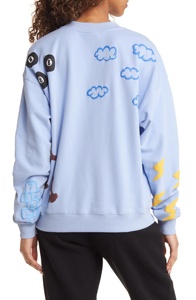 Sweat-shirt graphique oversize décontracté à col rond et manches longues en molleton doux, pull tendance en coton premium pour femme - Product Image 4