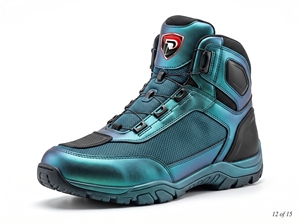 Chaussure de sport respirante à lacets en cuir vert sarcelle imperméable, taille personnalisée, pour vélo d'exercice - Product Image 1